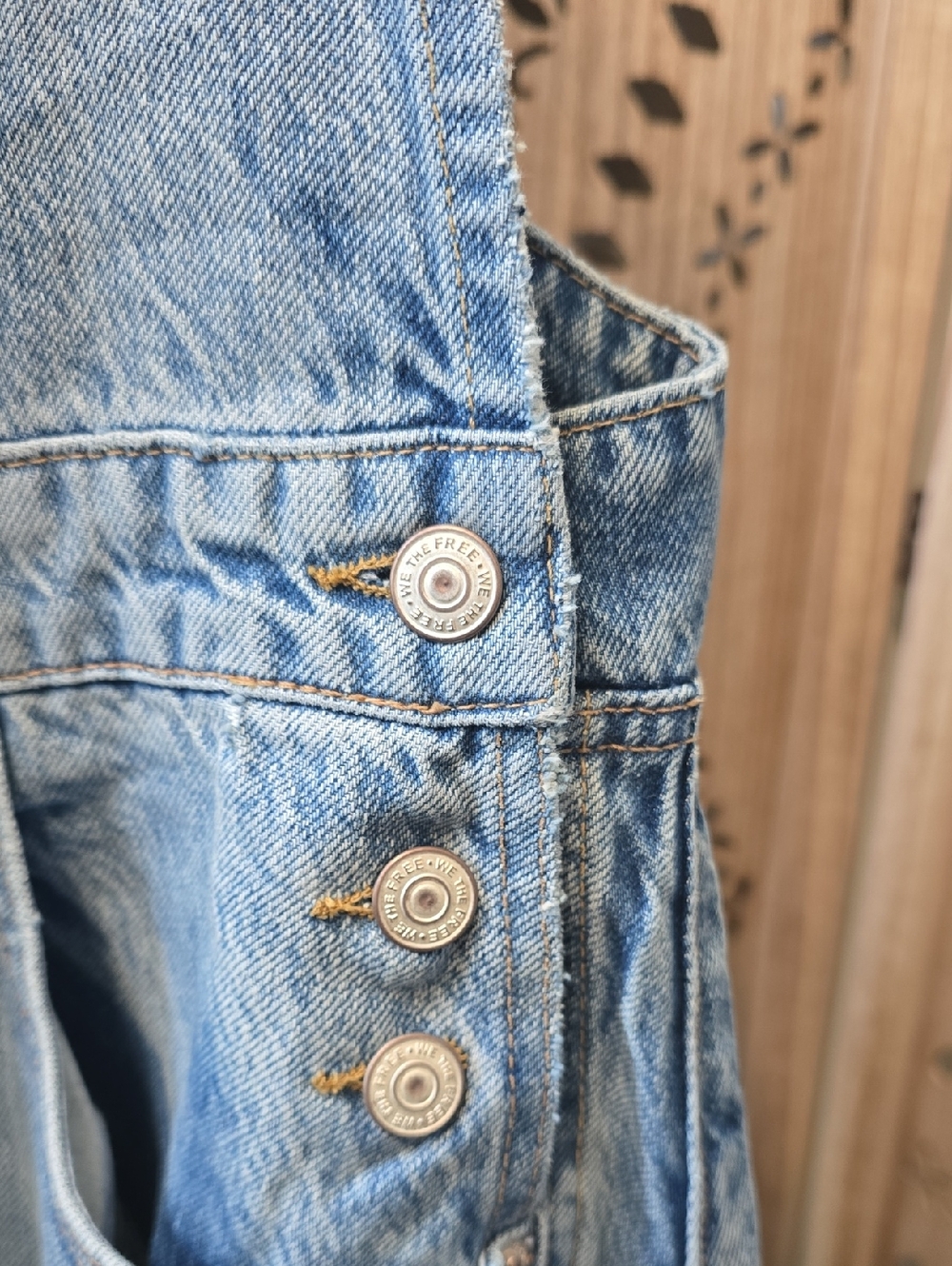 Free People Light Blue Distressed Denim Overalls - Picture 4 of 8